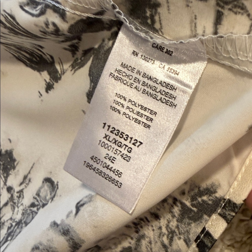 NWT Wrangler xl ladies Cowboy Print Casual Shirt - Black and Cream with snaps! - Picture 4 of 7